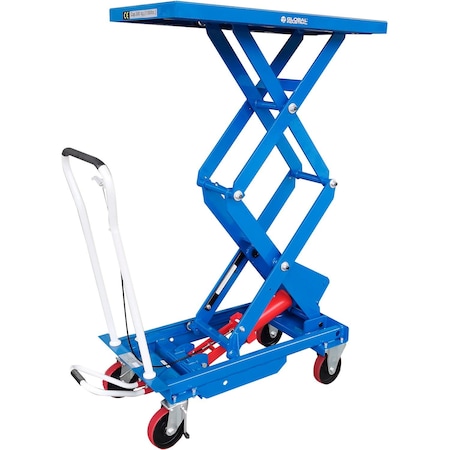 Global Industrial Mobile Double Scissor Lift Table, 39in x 20in Platform, 1100 Lb. Cap. 168078